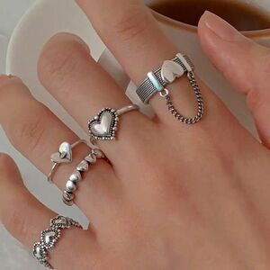 Vintage Heart Ring Set  - New
